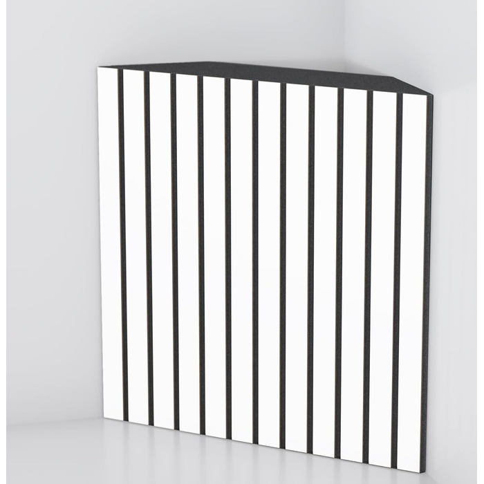 Набір акустичних кутових бас-пасток SLATO (4 шт), 50x50x10 см, білі — панелі для звукоізоляції, поглинання та дифузії звуку в студії звукозапису