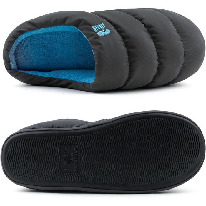 Чоловічі халапи RockDove Zeltplatz з піною та пухом, 42/43 EU, темно-сірий та синій