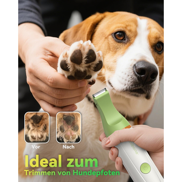 Набір для стрижки собак та котів Leise: акумуляторний тример з 4 насадками, водонепроникний (IPX7), для тіла, мордочки, вух та лап