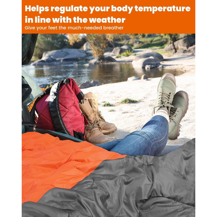 Сплячий мішок Outdoor Sportneer для кемпінгу: 3-4 сезонний, ультралегкий, 220x75 см, для дорослих