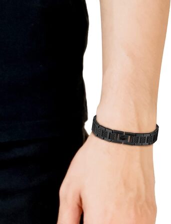 Браслет Lacoste METROPOLE з застібкою-кнебелем, чорний, чоловічий (petit piqué)