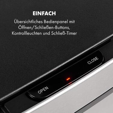 Сенсорний сміттєвий бак Klarstein Touchless, 72 л, 4 контейнери (43л + 2x12.5л), автоматичне відкриття та закриття, сріблястий