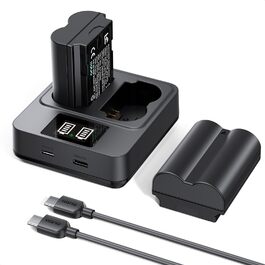Набір акумуляторів llano NP-W235 (2 шт.) та швидкий зарядний пристрій 20Вт USB-C для камер Fujifilm X-T5, X-T4, X-H2, X-H2S, X-S20, GFX100S, GFX50S II