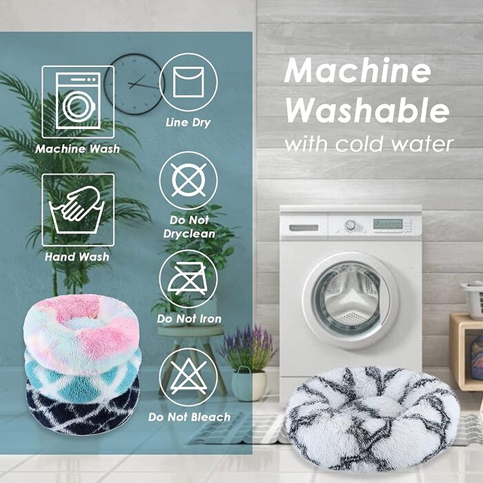 М'яке ліжко для котів та собак 50x50 см, кругла, плюшеве, з подушкою, для маленьких тварин, кольору імбирь (фіолетовий)