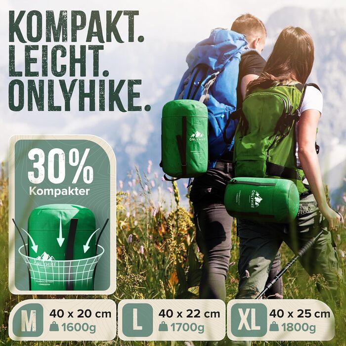 Спальник Schafsack Outdoor I - теплий, 300GSM, 1700г, для весни, осені та зими (-5°C до 10°C), M-X, зелений