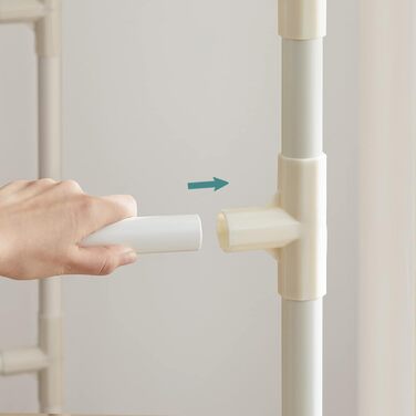 SONGMICS Дзеркало-вішалка для одягу металева, біла, 2 перекладини, 2 полиці, до 70 кг, проста збірка RDR02WT