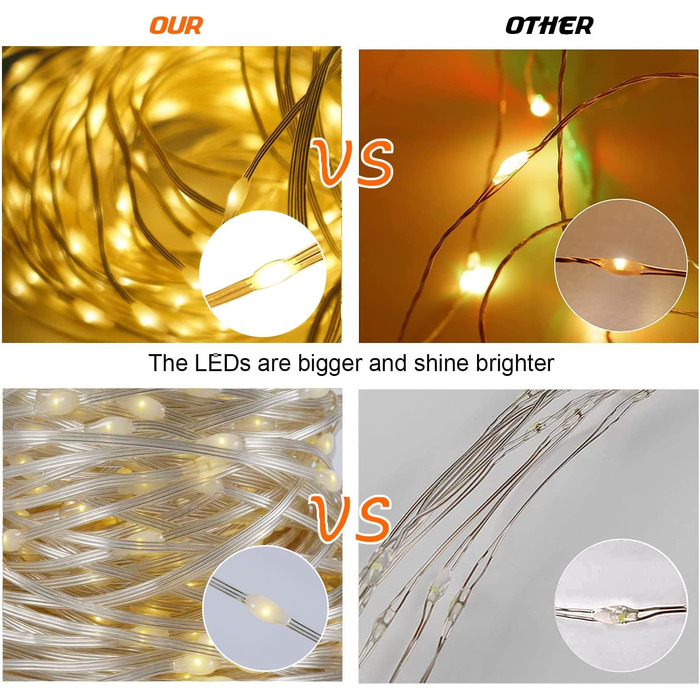 Ланцюжок LED-ліхтарів 220 LED, 25 м, 8 режимів, вологостійкий, з пультом, для декору кімнати, балкона, вечірки, Різдва (тепле біле світло), мідний дріт, PVC