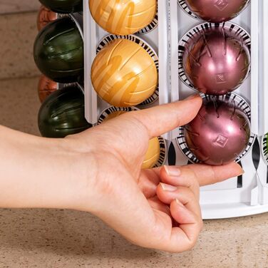 Підставка для капсул Nespresso та кавових подушечок Vertuo, біла (100+ капсул) - Опуклий сад