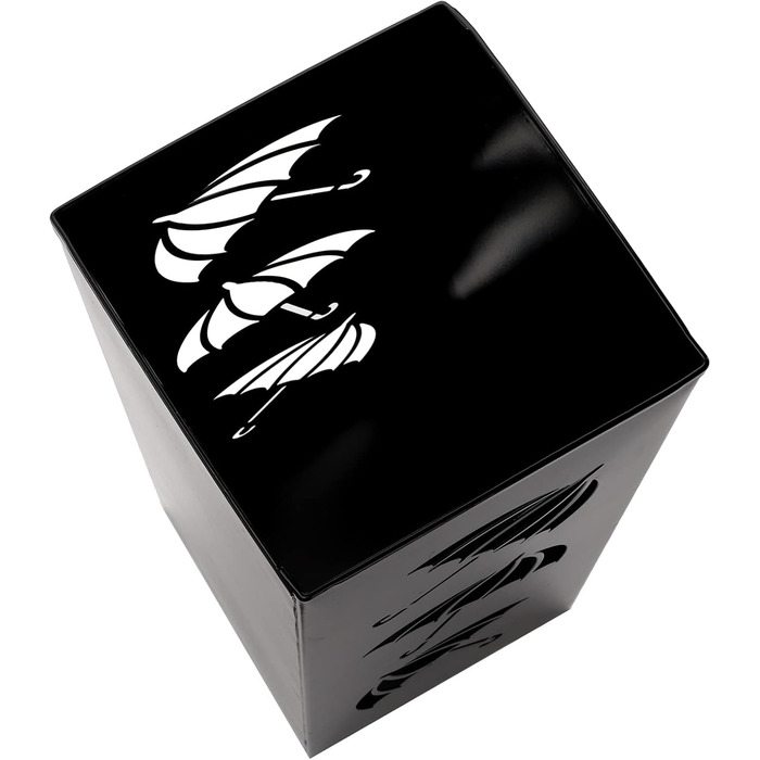 Metal Umbrella Stand - Square Design for Entryway - 16x16x42cm - Black
