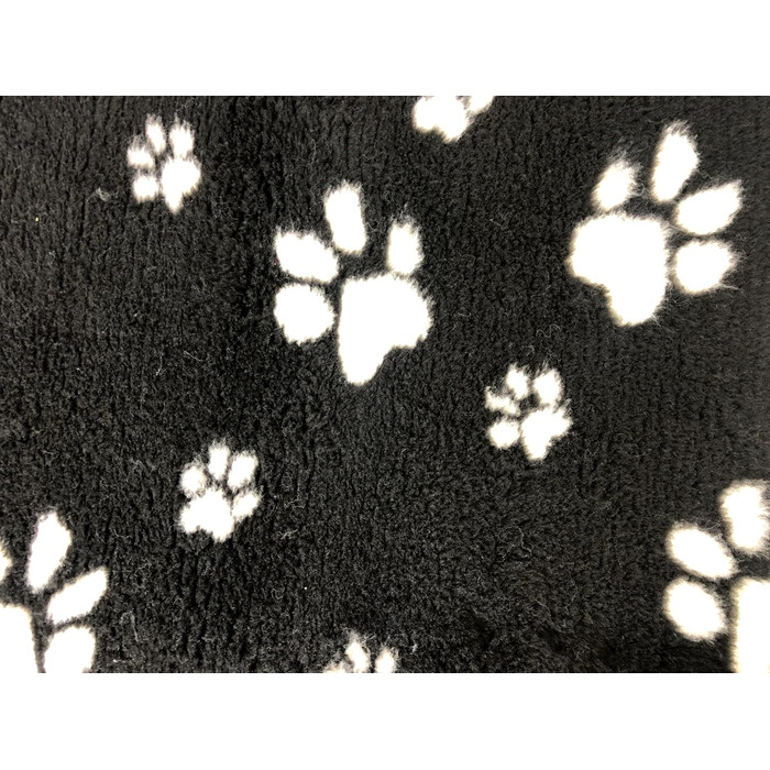 Килимок для собак Elropet Vetbed: преміум якість, 22 мм, для малих та великих собак, лежанка/підстилка S/M/L (M 100x80 см, чорний + білий слід лапки)