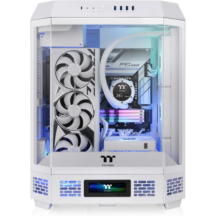 Корпус ПК Thermaltake The Tower 600 ATX Mid-Tower White з USB-C, підтримкою радіатора 420/360mm та 3 скляними панелями