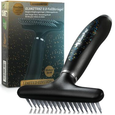 Феллентвіррєр BluePet для довгошерстих собак та котів: щітка-розпушувач з двома рядами пінів, версія 2.0 Limited Edition