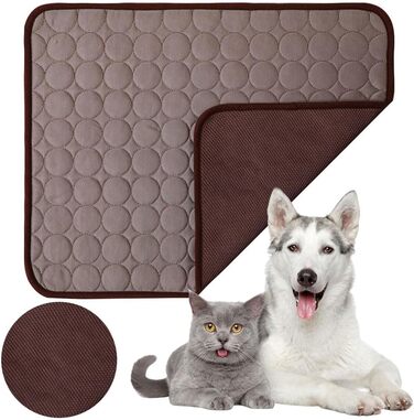 Самостійно охолоджуючий килимок для собак 150x100 см | Килимок-охолодження для собак та котів | Літній килимок для собак, котів | Самостійно охолоджуючий килимок для тварин | XXL, темно-коричневий