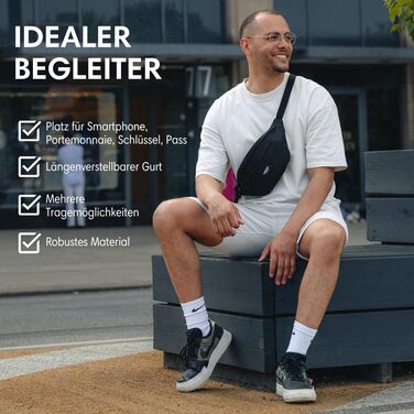 Сумка на пояс LARKSON для жінок та чоловіків, бежева (Ole) - спортивна, для активного відпочинку, міста, фестивалів. Стильна сумка через плече, водонепроникна, пісочний колір.