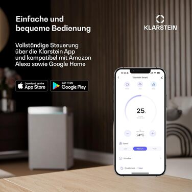 Стельовий вентилятор Klarstein SkyBreeze з підсвічуванням та дистанційним керуванням для вулиці (IP44), 6 швидкостей, димування, 132 см, чорний, Smart