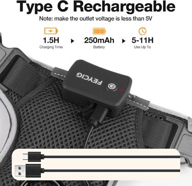 Світловідбиваючий нашийник для собак великих порід з LED підсвічуванням, акумуляторний, регульований, 3 режими освітлення, висока видимість (Чорний, XS)