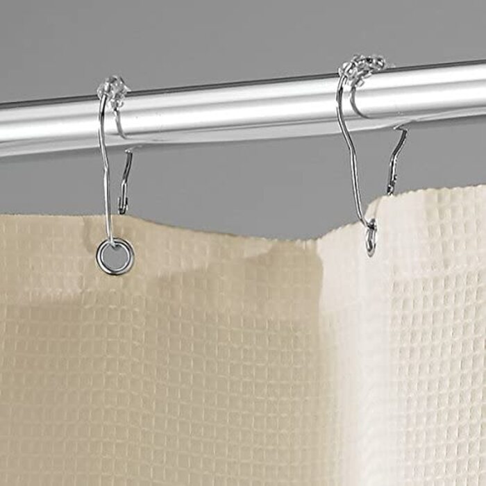 mDesign Luxury Shower Curtain - Cotton Blend Fabric - 180 x 180 cm, Color: Beige - Curtain for Bathroom - Shower, Bathtub - Easy Care, Taupe 180 x 180 cm