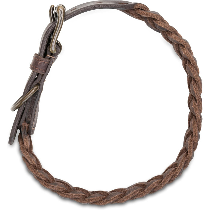Сплетене шкіряне нашийник для собак – міцний ручної роботи, з високоякісної шкіри буйвола, Clarissa (M (36.0-45.0cm))