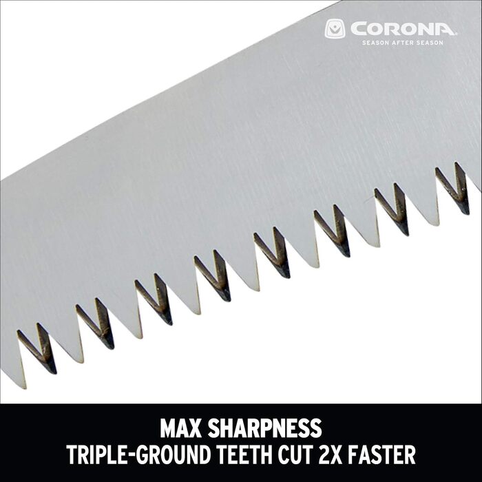 Складна пилка Corona Tools RS16120 17,8 см для обрізки гілок, одноручна вигнута ручна пила для деревини, ріже гілки до 7,6 см