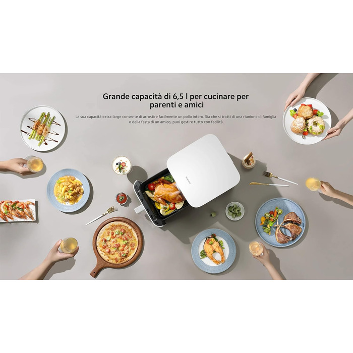 Фритюрниця Xiaomi Smart Air Fryer 6.5 л, чорна, розумна, електрична