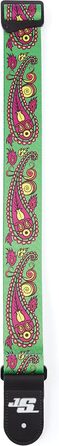 Ремінь для гітари D'Addario Planet Waves Joe Satriani Collection, тканий, Paisley, зелений, 1520мм x 50мм
