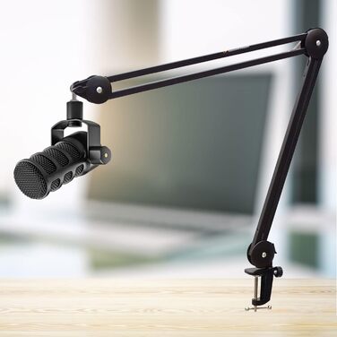 Rode PodMic USB – Професійний USB-мікрофон для подкастів з настільним кріпленням Keepdrum MS138 (Чорний)