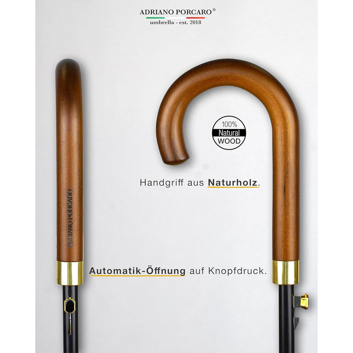 Стійкий до вітру парасолька: великий парасолька Ø120см з відбиваючим краєм, 12 спиць, з чохлом, оливковий - для чоловіків та жінок