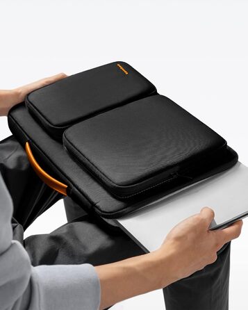 tomtoc 360° Laptop Bag Sleeve for New 16-inch MacBook Pro M4/M3/M2/M1 Pro/Max (2024-2019) A3403 A3186 A2991 A2780 A2485 A2141, Laptop Bag Laptop Sleeve Fits ASUS Vivobook 15/16, Dell Inspiron 15