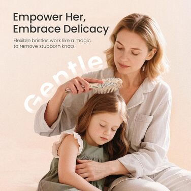 Щітка для волосся AIMIKE без заплутування, розпушувач з м'якими щетинками, безболісна розпушувальна щітка для складних вузлів, особливо делікатна до тонкого волосся, ідеальна для догляду за шкірою голови та масажу LuxeSilk, подушечка-щітка (щітка з подуше