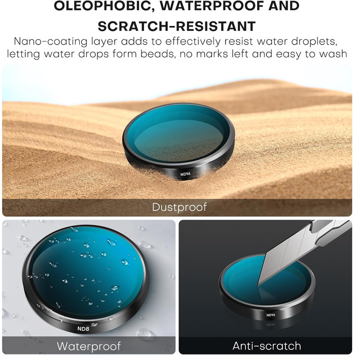 Фільтри ND/CPL для DJI Osmo Action 5/4/3 Pro – комплект (ND8/16/32)