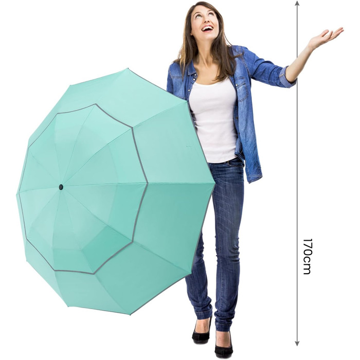 G4Free Гольф-парасолька великого розміру, 54 дюйми, подвійний купол, 10 ребер, автоматичний, синій