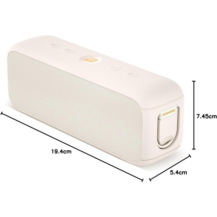BOGASING G6: Портативна Bluetooth колонка 30W, 35 год, IPX6, USB, TF, AUX, мікрофон - Бежевий