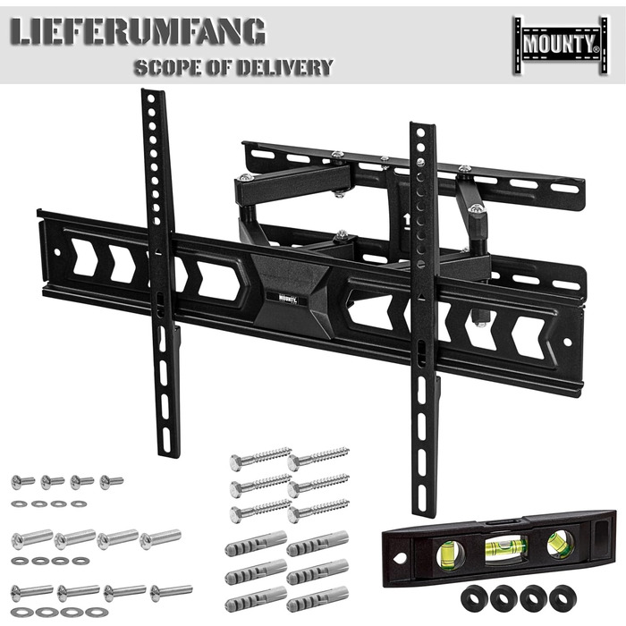 Кріплення для телевізора MOUNTY MY364: рухливе, до 80 кг, VESA 600x400 мм