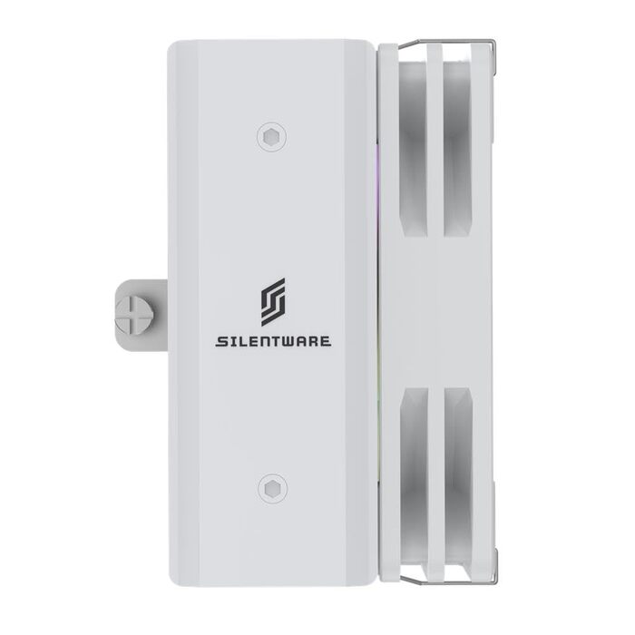 SILENTWARE CPU-Luftkühler Bora White - повітряний кулер для CPU з 2 вентиляторами 120mm, 6 теплових трубок, RGB підсвітка, TDP 265W, сумісний з Intel LGA 115X/1200/1700/1851 та AMD AM4/AM5