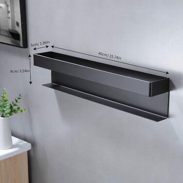 Тримач для рушників ZUNTO без свердління, для гостей, стійкий, нержавіюча сталь, 40 см, чорний