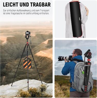 NEEWER штатив відео TP72A з плинною головкою, 72 дюйми, для DSLR/Camcorder, сумісний з DJI RS, максимальне навантаження 8 кг