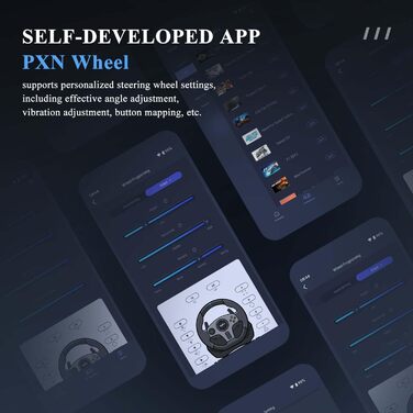Ігрове кермо PXN V9 з педалями та перемиканням передач, 270/900 градусів, з вібрацією, сумісне з PS4, Xbox One, Xbox Series X/S, PS3, PC, NS Switch, з інструментом та додатком