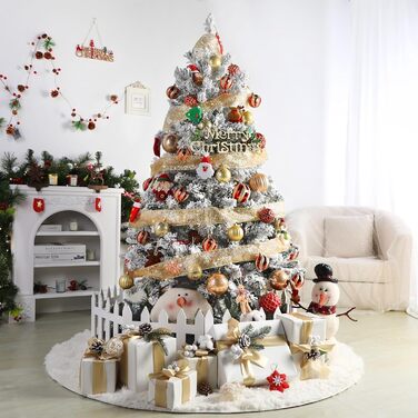 Прикраси для ялинки Shareconn 30 шт. 60 мм, червоно-золоті кулі, безпечні, з гачками для ялинки