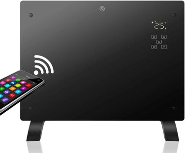 Електричний конвектор Power Smart Heater 1500 Вт з термостатом і керуванням через додаток, настінний та підлоговий, енергоощадний електрообігрівач