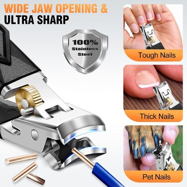 Манікюрний кусачок для товстих нігтів, 4 шт. срібного кольору