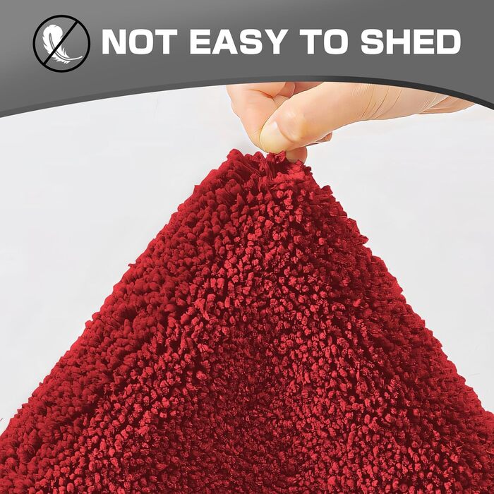 Килимок для ванної кімнати Wyewye з мікрофібри, 40x60 см, 60x90 см, червоний, супер вбираючий