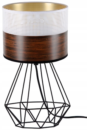 Стильна настільна нічна лампа з абажуром у кольорі венге, сучасний лофт, LED