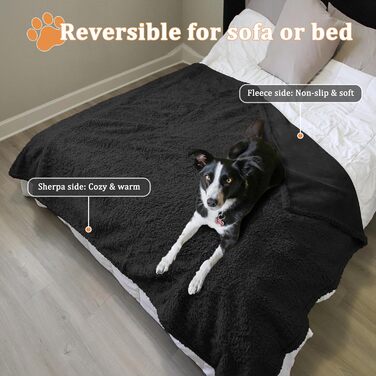 Водонепроникний килимок для собак Kritter Planet, м'який килимок для дому, захист дивану, автокрісла, ліжка, 120x150 см (XL, чорний/чорний)