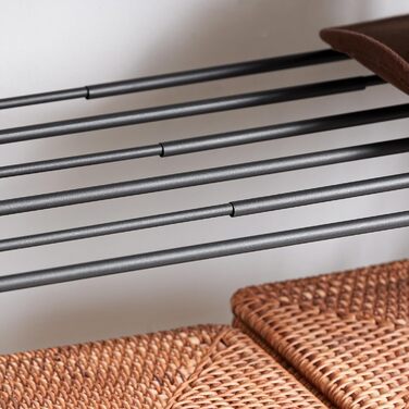 SoBuy KLS07-SCH Telescopic Clothes Rail Garment Rack with 1 Clothes Rail and 3 Shelves Telescopic Wardrobe System Adjustable Clothes Rack B (52-80) x H (233-295) cm