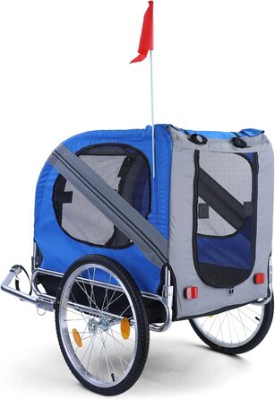 Причіп для велосипеда для собак, складний, до 40 кг, сірий/блакитний