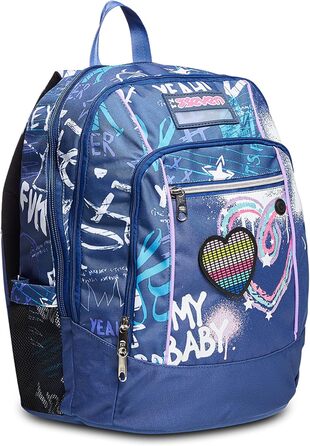 Рюкзак Seven Rucksack Advanced: для школи, університету та відпочинку. Просторий, з відділенням для ноутбука та кишенькою для пляшки, рожевий, фіолетовий, блакитний.