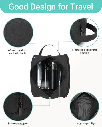 Чоловічий дорожній набір Elviros: органайзер для туалетних речей, сумочка для гоління, набір для подорожей (чорний)