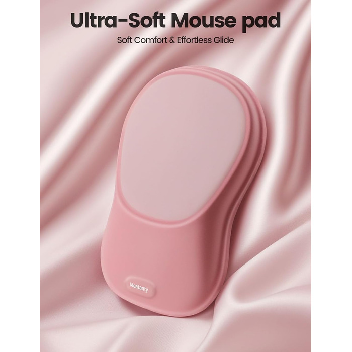 Підставка для зап'ястя Meatanty Ergonomische Handgelenkauflage – М'яка підставка з Memory Foam для клавіатури та миші, антиковзка, для офісу, дому та геймінгу (Світло-рожевий)
