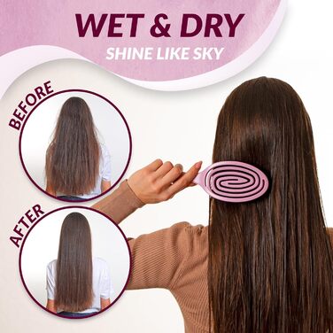 Щітка для волосся marQus Bio з щетиною дикого кабана без заплутування - розпушувач з подвійною спіральною пружиною - професійна щітка для розчісування всіх типів волосся, екологічні матеріали - для мокрого та сухого волосся, блиск, об'єм, Blush Blush-Shin