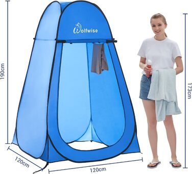 Portable Pop-Up Shower Toilet Privacy Tent - Outdoor Camping Toilet & Shower Cabin - Hiking, Beach, and Travel